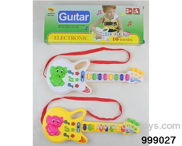 Cartoon music guitar in color box