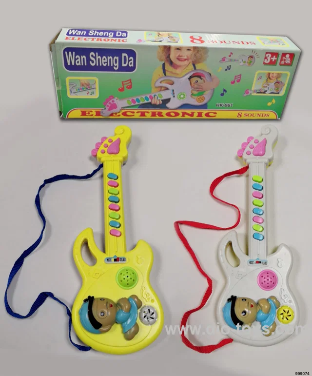 Light music cartoon guitar in color box